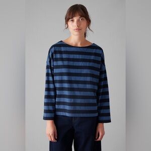 Navy Striped Women's Top